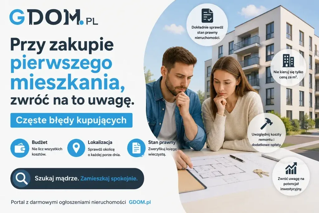Zakup pierwszego mieszkania - zwróć uwagę na kilka rzeczy. Najczęściej popełniane błędy 2 Na co zwrócić uwagę przy zakupie pierwszego mieszkania Najczęściej popełniane błędy