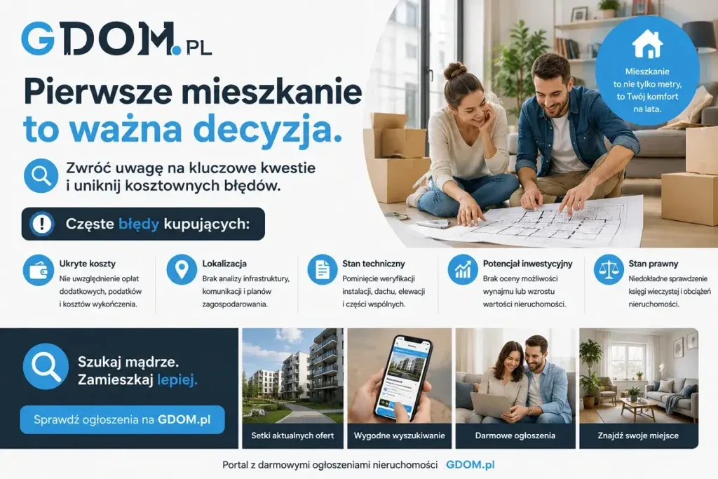 Zakup pierwszego mieszkania - zwróć uwagę na kilka rzeczy. Najczęściej popełniane błędy 1 Zakup pierwszego mieszkania. Często popełniane błędy