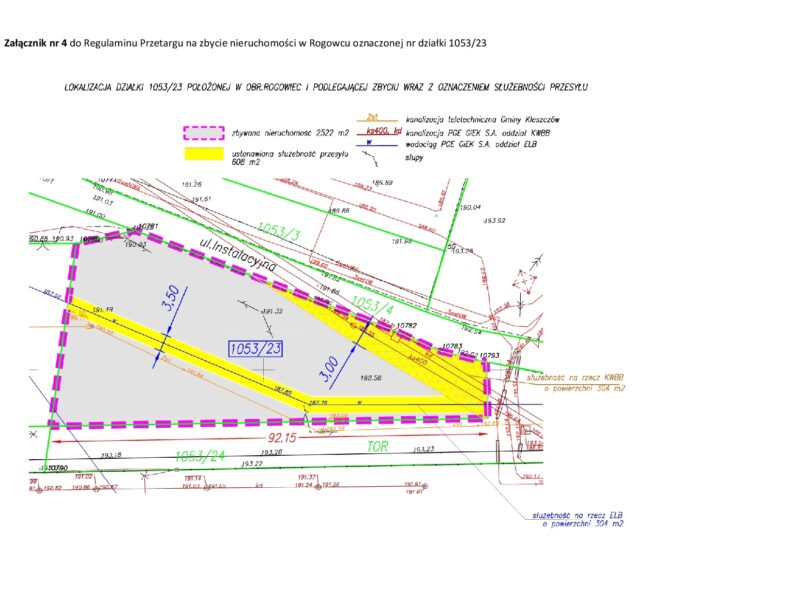 Sprzedam prawo użytkowania wieczystego działki 1053/23 w formie przetargu pisemnego