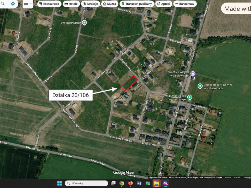 Sprzedam działkę budowlaną 1244 m², Kębłowice, ul. Szybowcowa