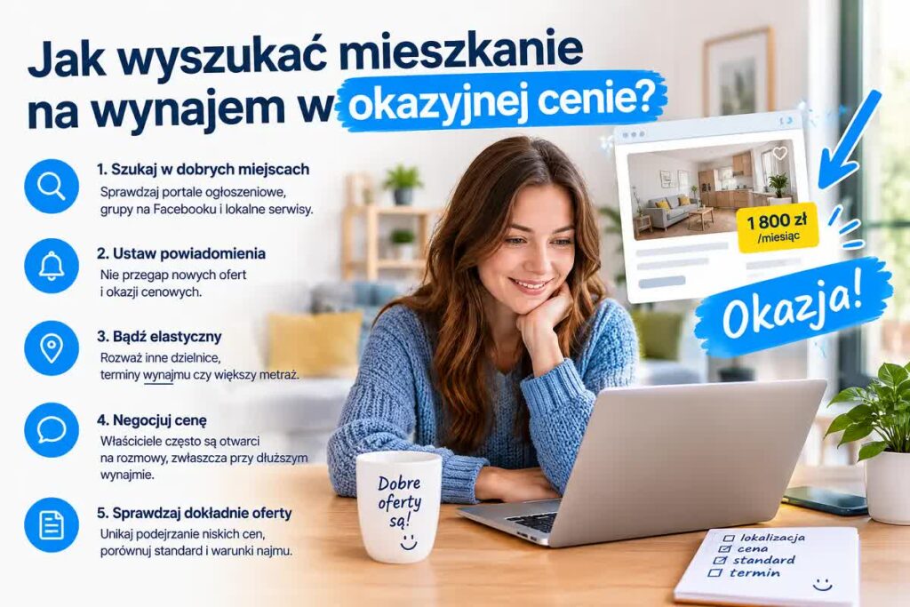 Jak wyszukać mieszkanie na wynajem w okazyjnej cenie? 3 Jak wyszukać mieszkanie na wynajem w okazyjnej cenie?